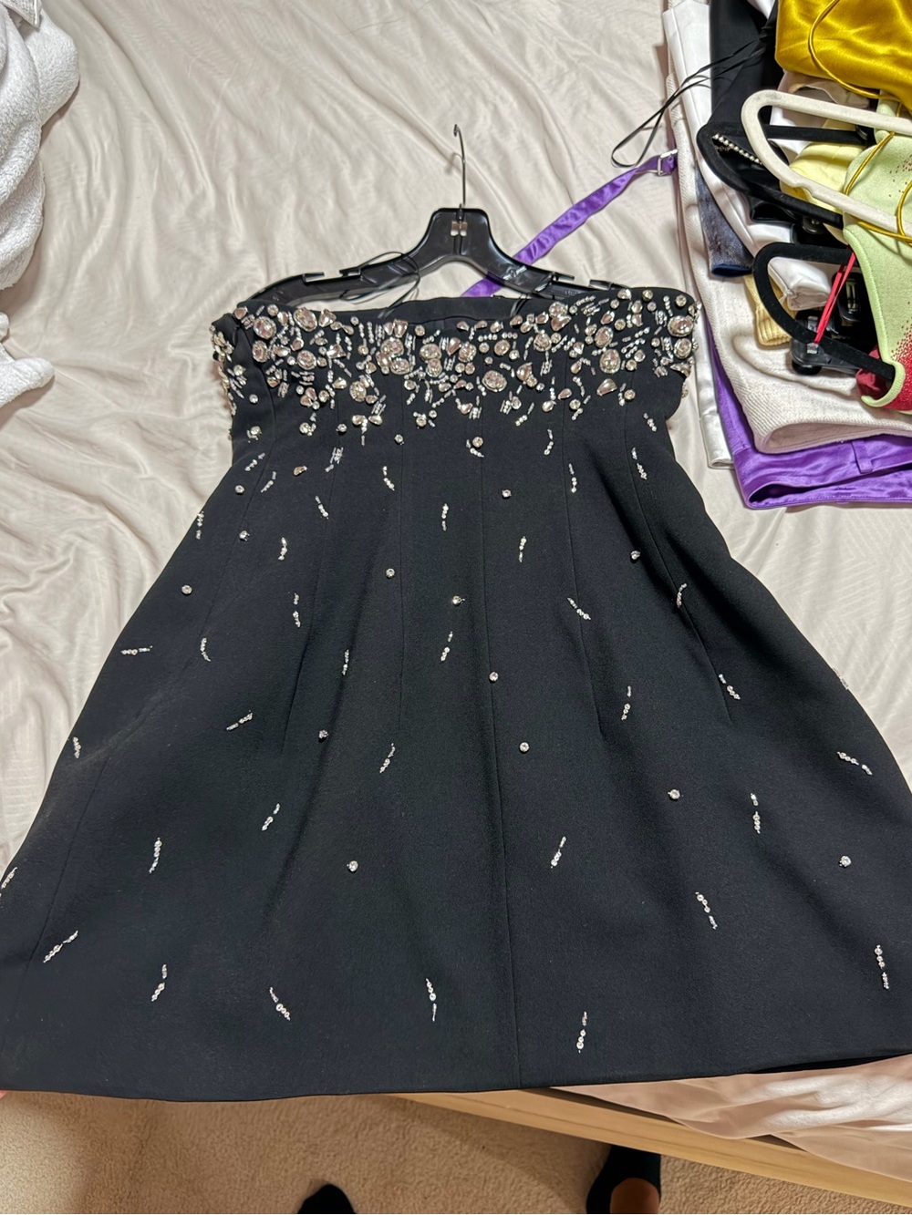 SIMKHAI Embellished Strapless Black Evening Dress